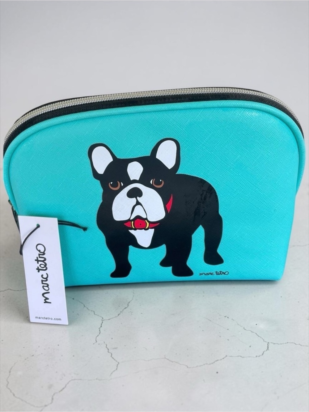 Marc Tetro French Bulldog Cosmetic Bag NWT